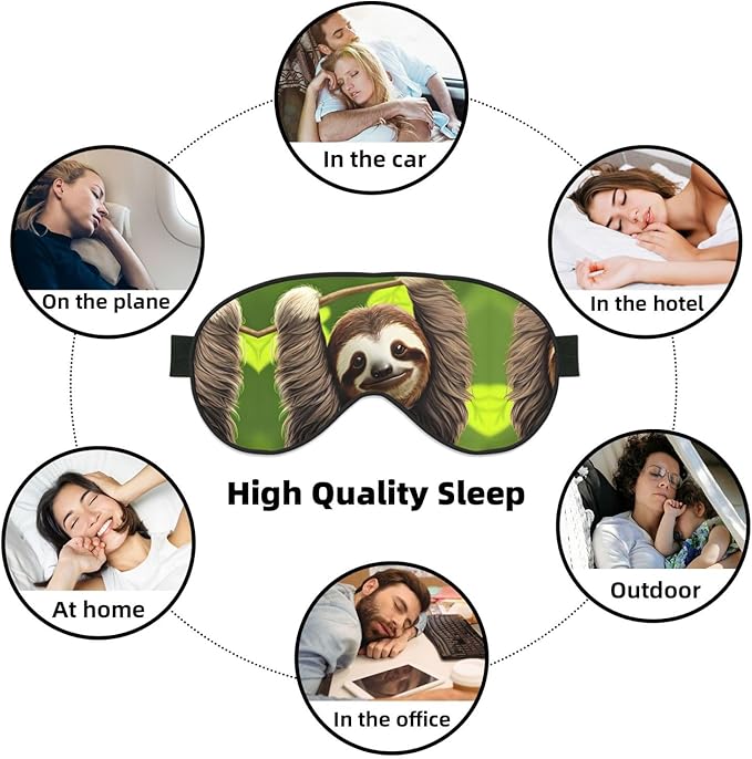 Cute Sloth Head-Mounted Double-Sided Light-Blocking Sleeping Eye mask to Protect Eyes and Relieve Eye Fatigue