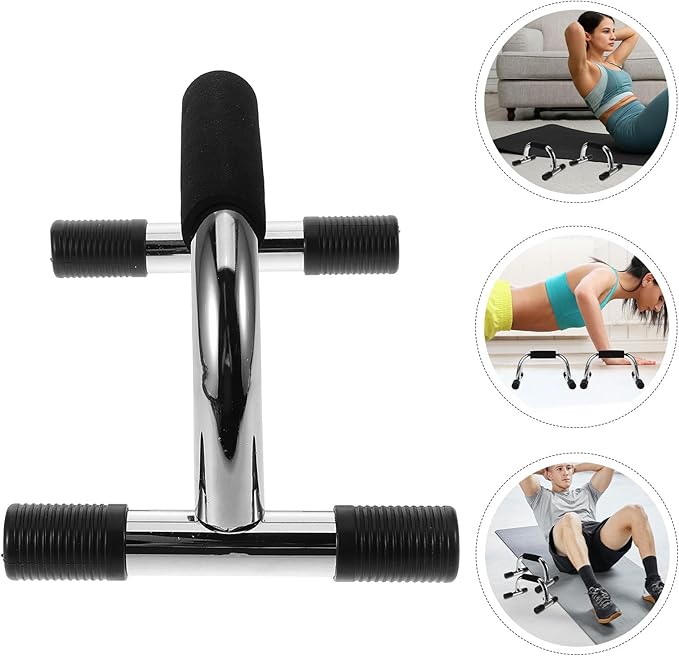 Veemoon 2pcs Push up Bars Steel Frame Pushup Stands with Non-slip Handles for Home Fitness Strength Training Arm Workout Equipment