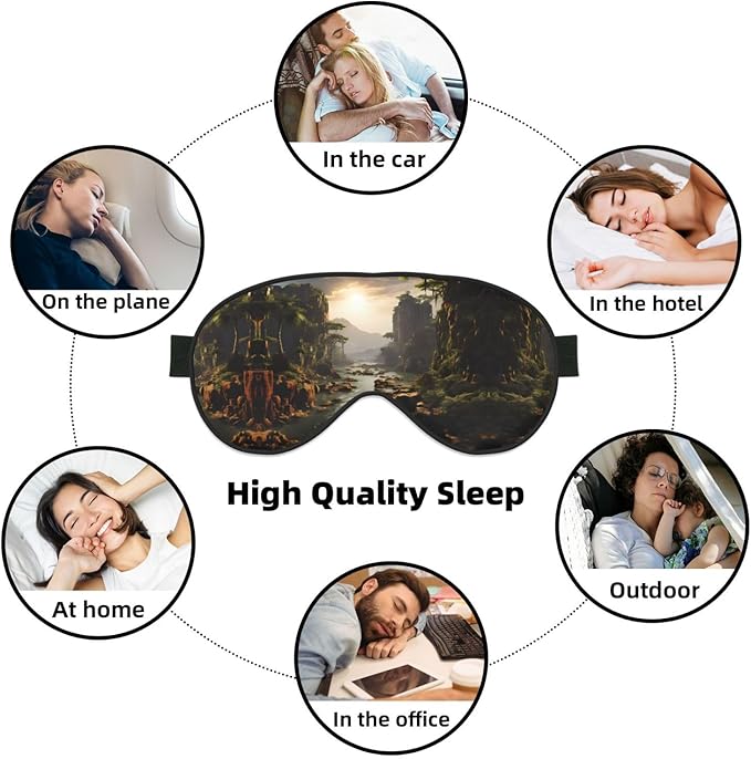 Mountains and Rivers Head-Mounted Double-Sided Light-Blocking Sleeping Eye mask to Protect Eyes and Relieve Eye Fatigue