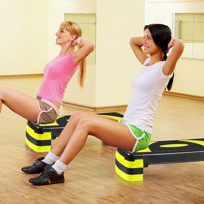 LEMY Adjustable Workout Aerobic Stepper, Exercise Step Platform for Home, Fitness, Gym, Strength Training