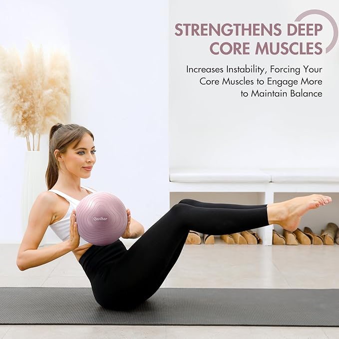 Pilates Ball 9 Inch Core Ball, Small Exercise Ball Between Knees for Physical Therapy, Small Yoga for Pilates, Yoga and Core Training, Fitness for Workout at Home Gym and Office