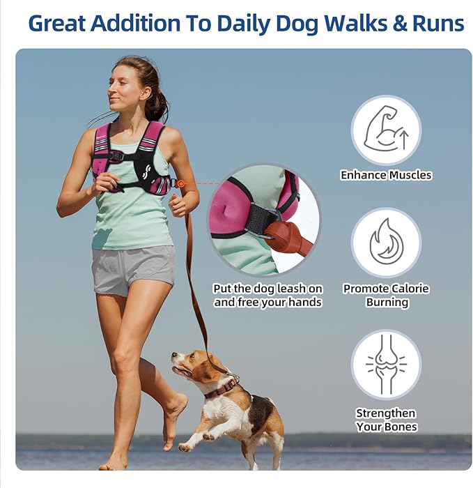 Sportneer Weighted Vest Woman: 8lb/12lb/15lb/20lb/25lb Weight Vest for Walking with Phone Bag, Adjustable Women Weighted Vest for Running Rucking Vest for Jogging Strength Training Weight Loss