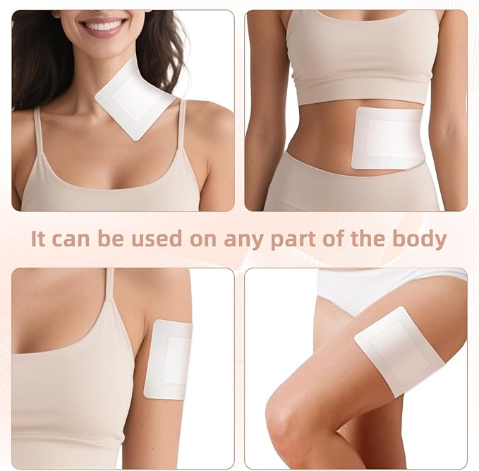 30Pcs Castor Oil Pack Wrap, Organic Cotton Castor Oil Belly Button Patch, Portable Anti Leakage Disposable Pads for Feet/Belly/Knee, 5.1" x 3.9"（White）