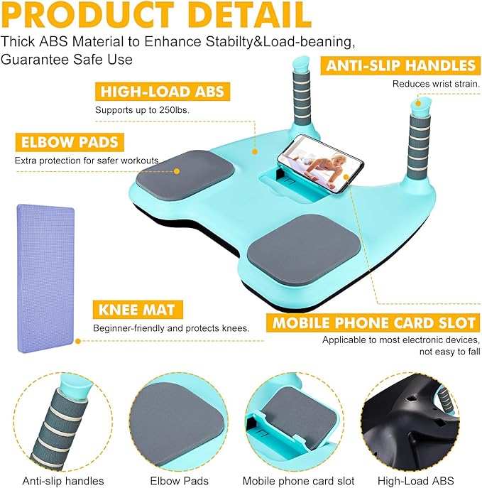 Plank Board, Core Trainer Balance Board, Pure Plank Board with Handles, Full-Body Workout, Home Fitness Equipment for Core Strength