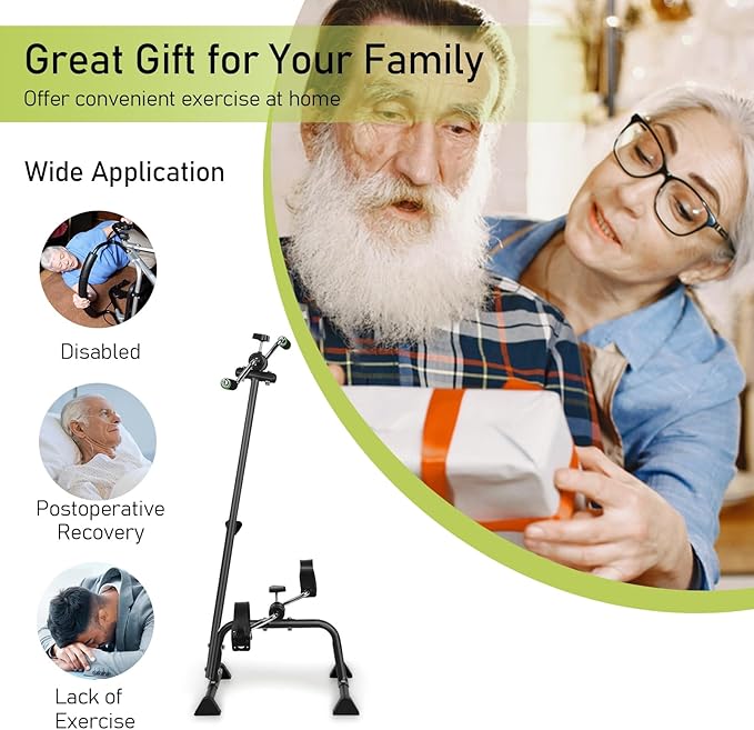 Adjustable Elderly Exercise Bike, Hand Arm Leg Knee Peddler, Pedal Exerciser Bike, Fitness Equipment for Seniors, Elderly Home Pedal Exercise Bike for Total Body