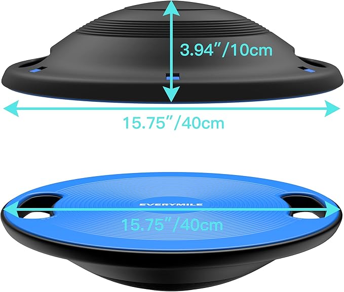 EVERYMILE Wobble Balance Board, Exercise Balance Stability Trainer Portable Balance Board with Handle for Workout Core Trainer Physical Therapy & Gym No-Skid Surface