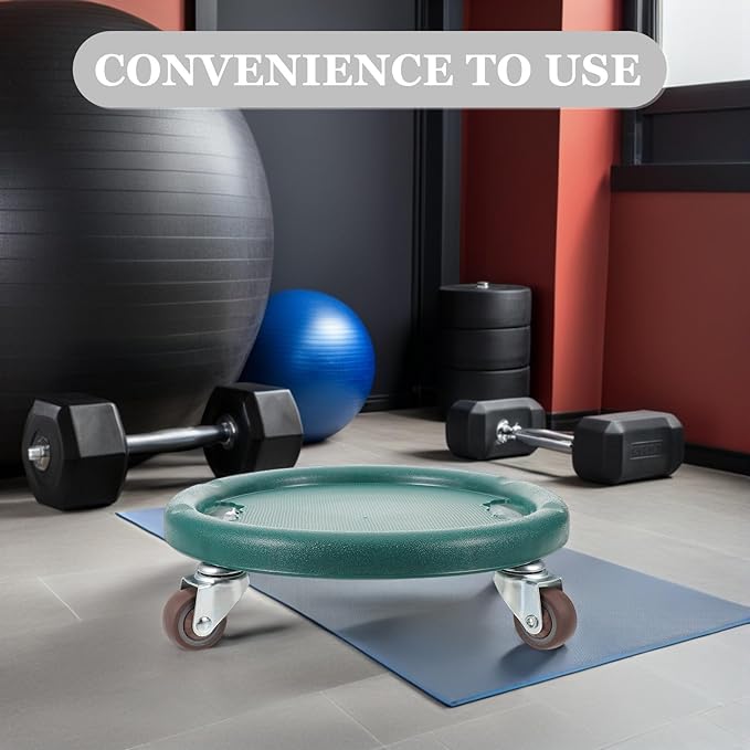 Multifunctional Ab Roller Wheel Core Trainer 360-degree Silent Exercise Roller for Home Gym Abdominal Strength Training with Four-wheel Design, Green