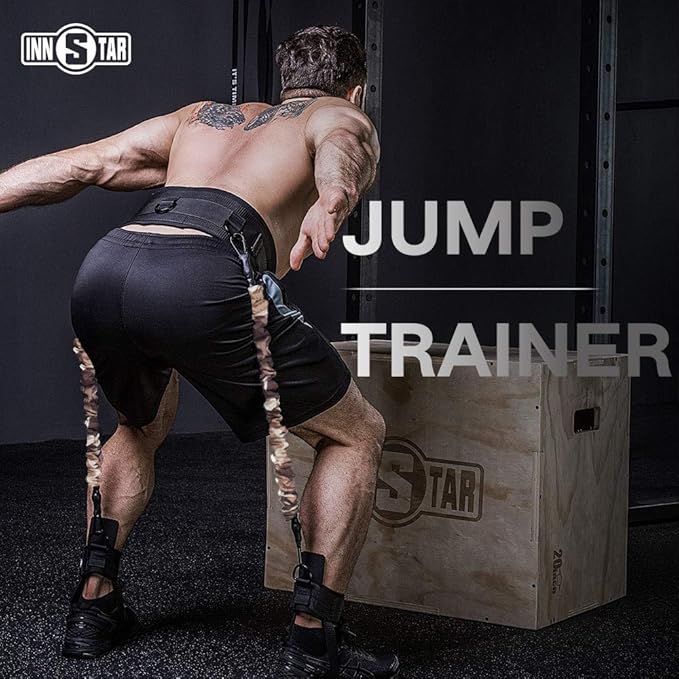 INNSTAR Vertical Jump Trainer for Volleyball Basketball Home Gym, Vertimax Jump Machine Resistance Bands, Easy to Carry, Adjustable Jump Training Equipment
