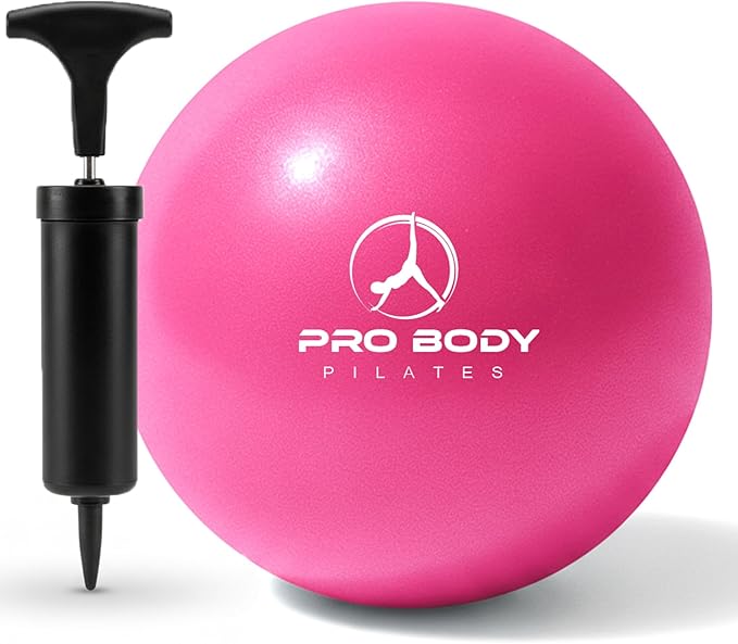 ProBody Pilates Small Exercise Ball with Pump - 9 Inch Workout Ball for Stability, Barre, Yoga, Core & Physical Therapy