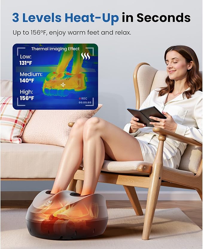 BOB AND BRAD Foot Massager Machine with Heat and Remote, Fits up to Size 14, FSA Eligible HSA Shiatsu Deep Kneading Foot Massager for Plantar Fasciitis and Neuropathy