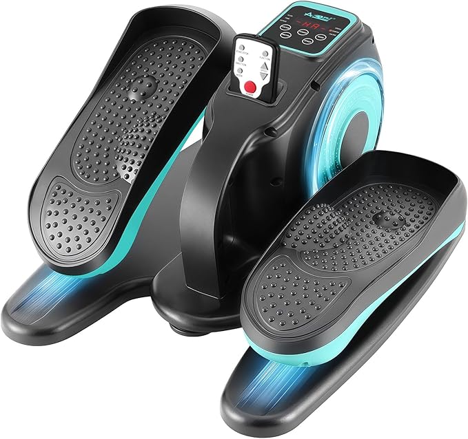 Under Desk Elliptical Machine, Leg Exerciser for Seniors Adults, Adjustable Speeds Elliptical Trainer with Remote, Quiet & Portable Mini Seated Pedal Exerciser for Home Office Use