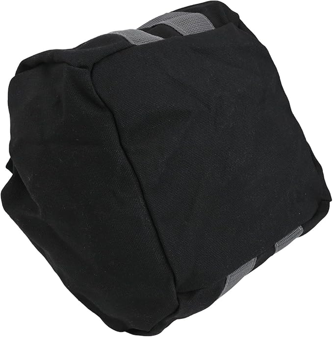 Adjustable Canvas Kettlebell Sandbag with Ergonomic Silicone Handle for Strength Training, Home Gym, Yoga, Weightlifting, 0-35 lb Capacity, Fillable, Black