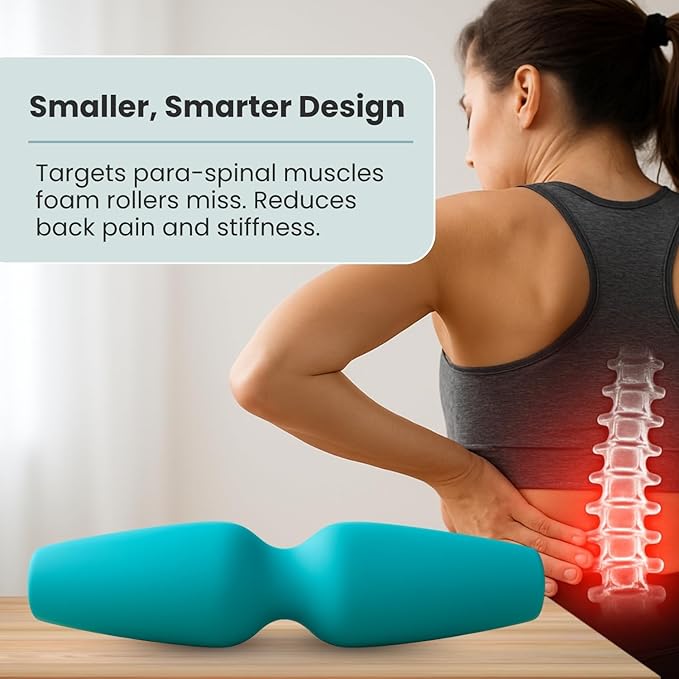 Back Roller for Back Pain Relief – Upgraded 100% Flexible Silicone That Wraps Around The Spine for Deeper Relief, Softer Than Hard Foam Rollers