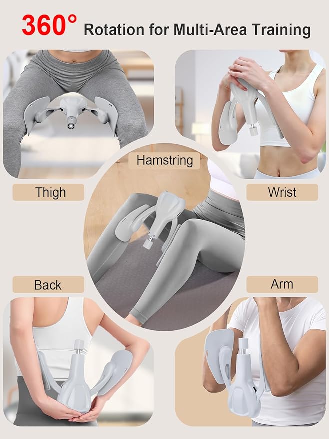 Pelvic Floor Exercise Devices 77 lb Adjustable Kegel Inner Thigh Exerciser and Hip Trainer Workout Equipment for Home Postpartum Recovery Women Men, with Band