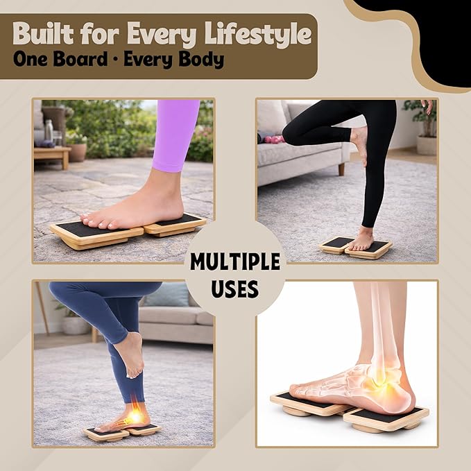Ankle Balance Board for Ankle Strengthening Physical Therapy & Stability Training Adjustable Single Leg Ankle Strengthener Board for Sprains, Plantar Fasciitis Relief, Core Strength, Athletes & Home Use.