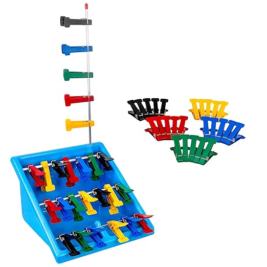 CanDo Graded Pinch Exerciser, Finger Exerciser Hand Therapy Equipment for Recovery, Grip Strength Trainer, Kit with 50 Pinchers