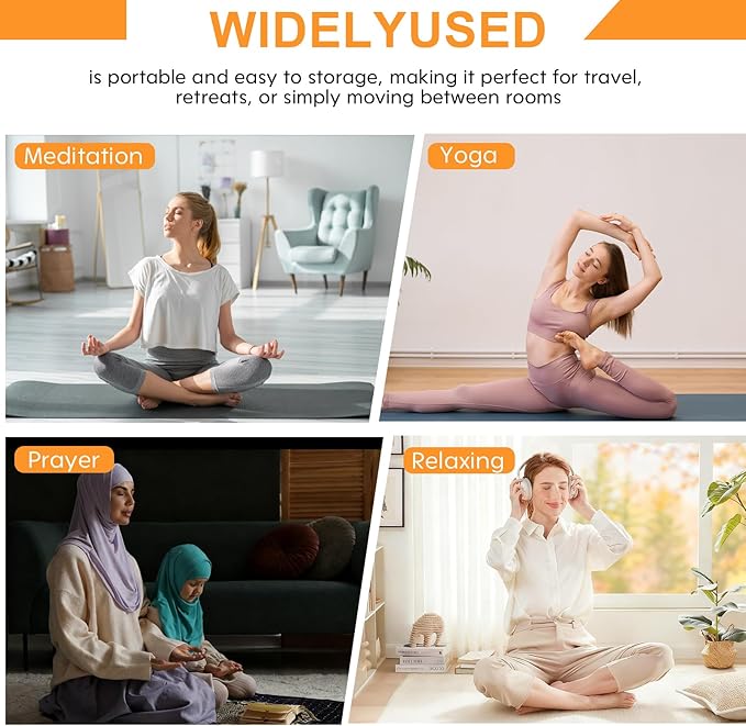 Meditation Bench Black, Adjustable Height Meditation Chair, Kneeling Meditation Stool, Seiza Chair, Prayer Bench with Cushion for Home Studio Portable Non-Slip Yoga Stool.