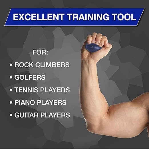 THERABAND Hand Exerciser, Ball For Hand, Wrist, Finger, Forearm, Grip Strengthening & Therapy, Squeeze Ball to Increase Hand Flexibility & Relieve Joint Pain, Blue, Firm