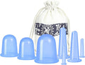 Cupping Therapy Sets 7Pcs Silicone Anti Cellulite Cup Vacuum Suction Massage Cups Facial Cupping Sets Body and Face Massager for Adults Home Use (Blue)
