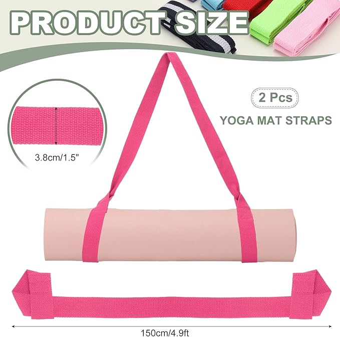 Yoga Mat Straps for Carrying, Adjustable Exercise Mat Sling Holder Multi Purpose Mats Carrier