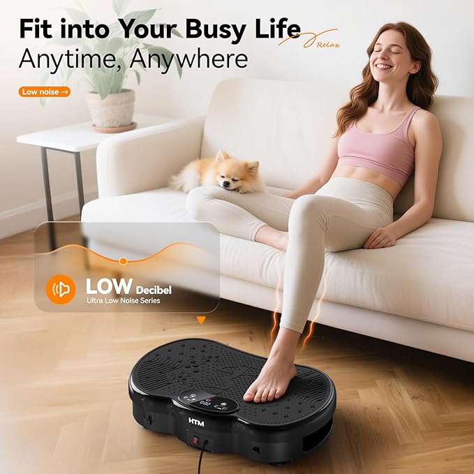 Vibration Plate Exercise Machine - 300 lbs Weight Capacity, 120 Speed Levels, 9 Workout Modes for Home Fitness, Muscle Toning & Weight Loss