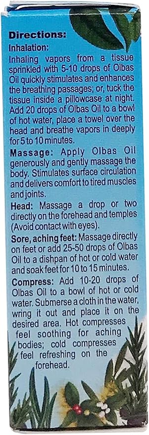 Olbas Therapeutic, Aromatherapy Inhalant and Massage Oil, 0.32 fl Ounces. Pack of 1 Bottle