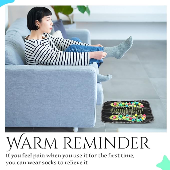 TrelaCo Foot Massage Mat Reflexology Walk Stone Road Foot Massage Acupoint Mat for Acupressure Relaxes for Long Sitting Elderly Students and Office Workers (13.78 x 13.78 Inches)