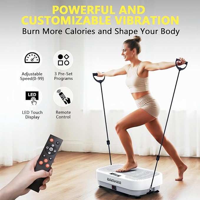 Vibrating Board Exercise Machine, Vibrating Platform for Lymphatic Drainage, 120 Speeds, Upgraded Vibrating Board for Weight Loss, Full Body Workout Equipment, Perfect for Home Fitness