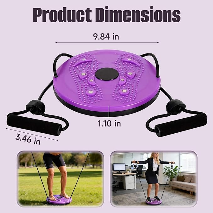 Waist Sculptor, 2026 Upgraded Waist Twister Machine - Adjustable 360° Rotation Twist Waist Machine with Ab Board for Core, Waist, Hip & Leg Workout, Home Pilates Core Trainer