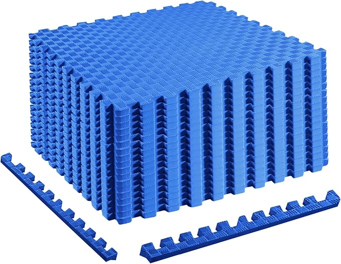 Elevon Puzzle Exercise Gym Flooring Mat, EVA Interlocking Foam Tiles Workout Mat for Home Gym, Fitness Equipment, MMA, Gymnastics, Shock-Absorbing Exercise Mat, Multi-Color