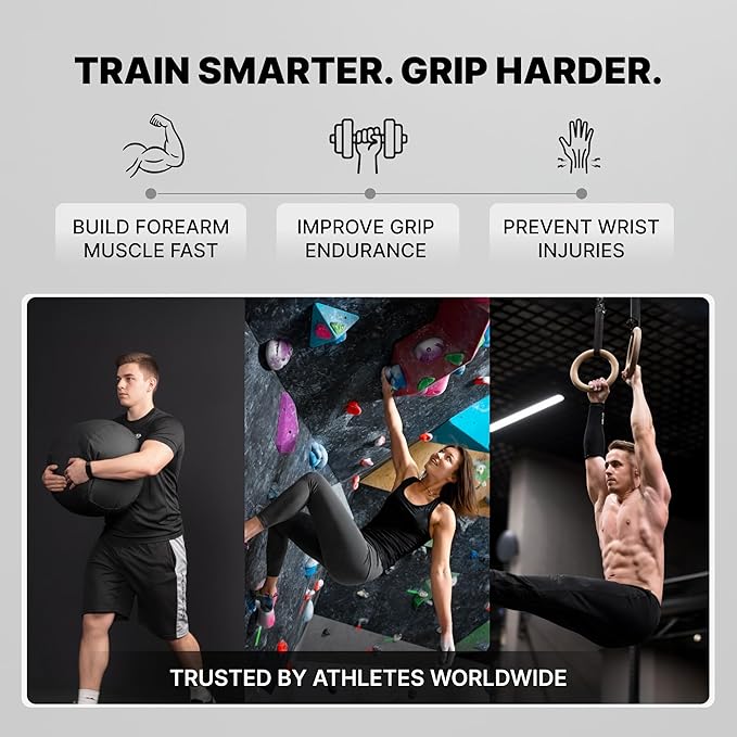 DMoose Fitness Forearm Strengthener & Wrist Roller - 2 in 1 Arm Exerciser with Non-Slip Premium Grip, Durable Nylon Rope - Helps with Elbow Tendonitis, Wrist Recovery & Strength Training
