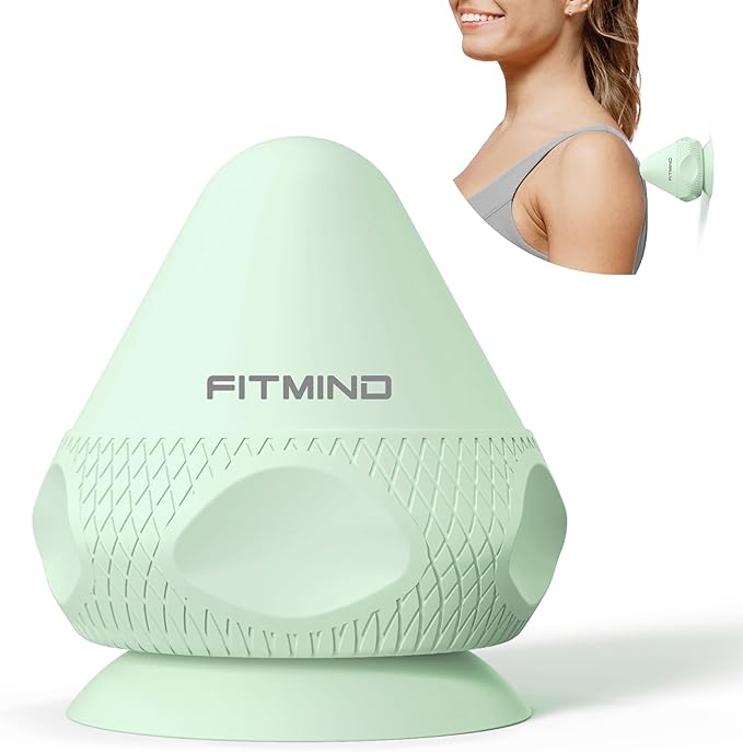 Mountable Self-Massage Ball Handfree with Suction Cup,Deep Tissue Back Sore Muscle Knot Massager,Myofascial Release,Manual Massage Balls, Foot Plantar Fasciitis, Back Stress Relief - Green