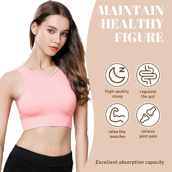 48Pcs Castor Oil Patches, Organic Cotton Castor Oil Pack Wrap Breathable, Self-Adhesive Pads for Belly Button Patch Portable, Anti Leakage No Wash