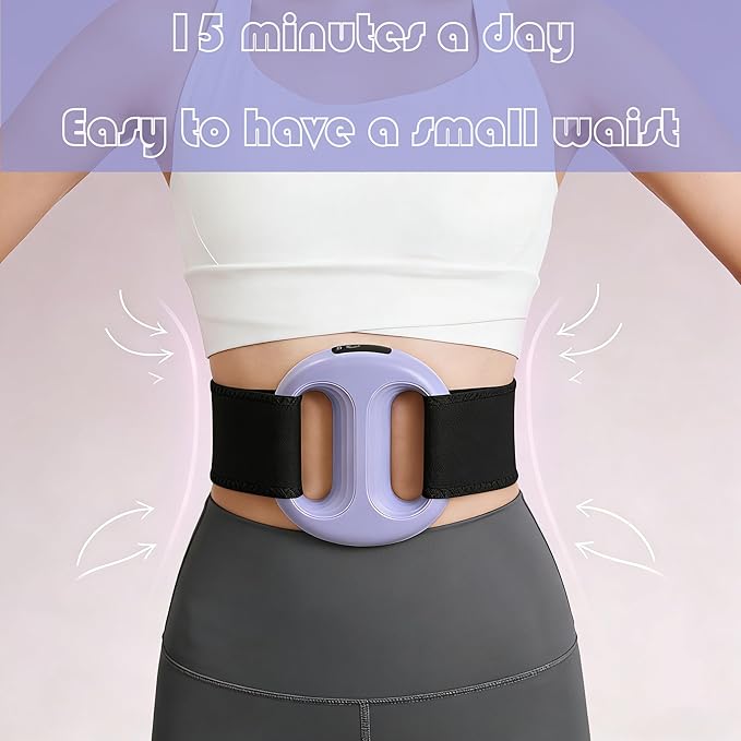 Vibration Plate for Lymphatic Drainage, Handheld Vibrate Plate for Weight Loss, Belly Fat Machine with Belt, Vibrating Platform with 8 Levels, Full Body Fascia Ring for Arm/Leg/Waist in Travel, Work