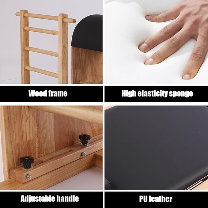 Wooden Pilates Ladder Barrel Vintage, Spine Corrector Equipment for Home Studio Pilates Machine for Beginner Workouts