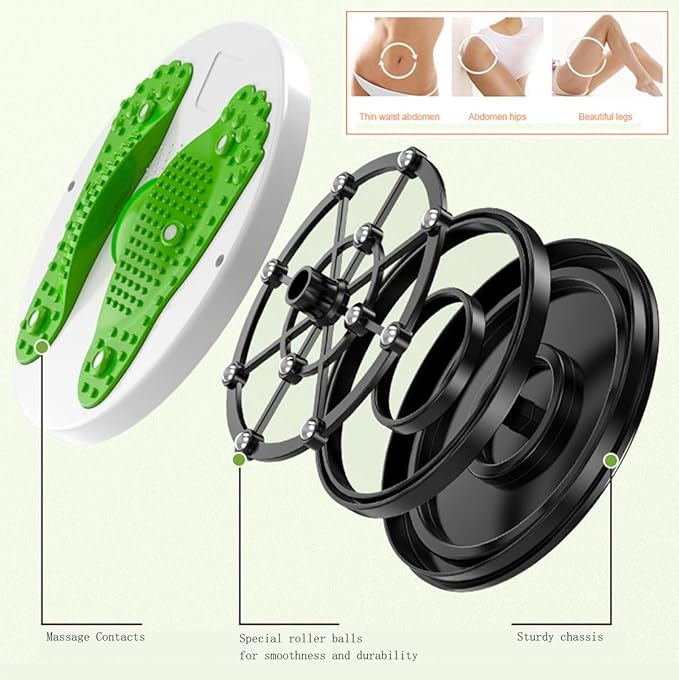 Twister/Ab Twister Board for Exercise Waist Twisting Disc Waist Whisper Foot Massage Twist for Fitness Losing Weight Indoor Outdoor Sports Equipment (12 in)