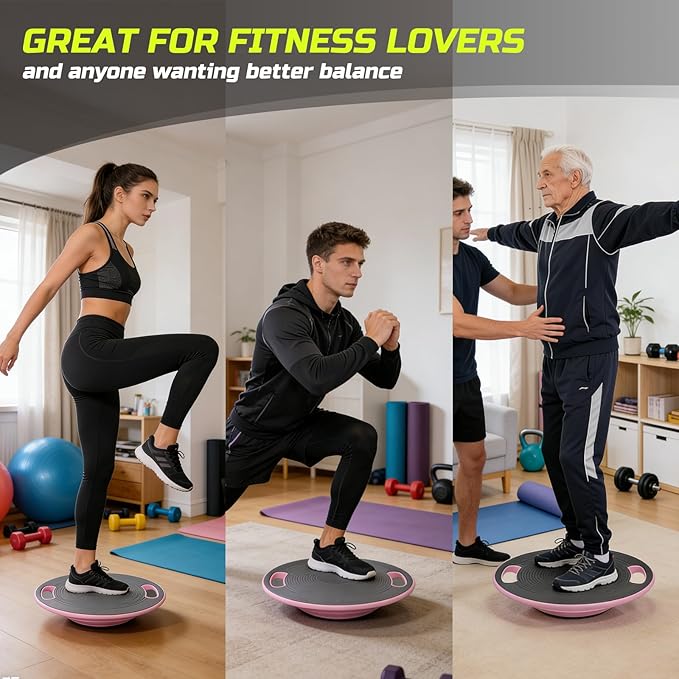 Wobble Aerobic Step Platform Balance Board with Non-skid Tpr Bump Surface, 360 Rotation for Stability Training, Versatile Home Gym Exercise Workout Step Aerobics Platform
