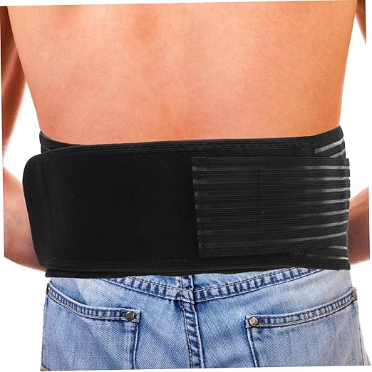 NOLITOY 2pcs Portable Adjustable Magnetic Therapy Back Support Belt Self-heating Feature Xl for Waist and Black