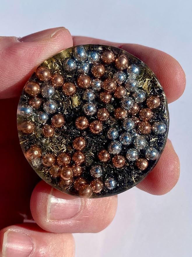 Malachite Orgone Generator Energy Accumulator 528Hz/7.83Hz/Advance Harmonics Many Beautiful Ingredients and Colors! (Malachite)
