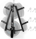 Yes4All 6 Pegs & 4 Barbell Storage Racks Load Up to 1190 LBS - Wall Mounted Weight Plate Tree & Barbell Holder