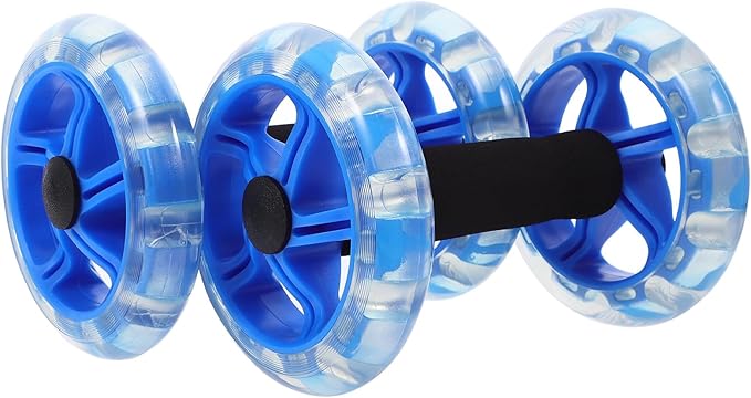 Luxshiny Twin-wheel Fitness Roller Ab Wheel Core Abdominal Exercise Device for Tummy Shaping, Blue, Suitable for Men and Women Home Workout