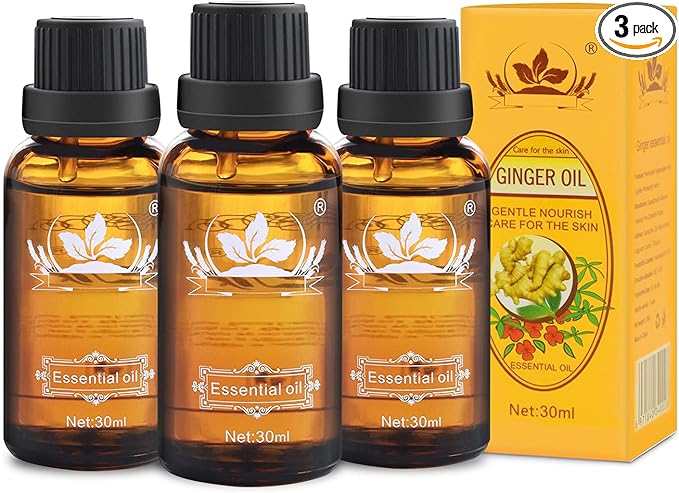 Ownest 3 Pack Ginger Massage Oil,100% Pure Natural Lymphatic Drainage Ginger Oil,SPA Massage Oils,Repelling Cold and Relaxing Active Oil-30ml