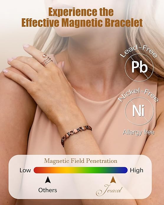 Copper Bracelets & Rings for Women, Copper Magnetic Bracelet for Women