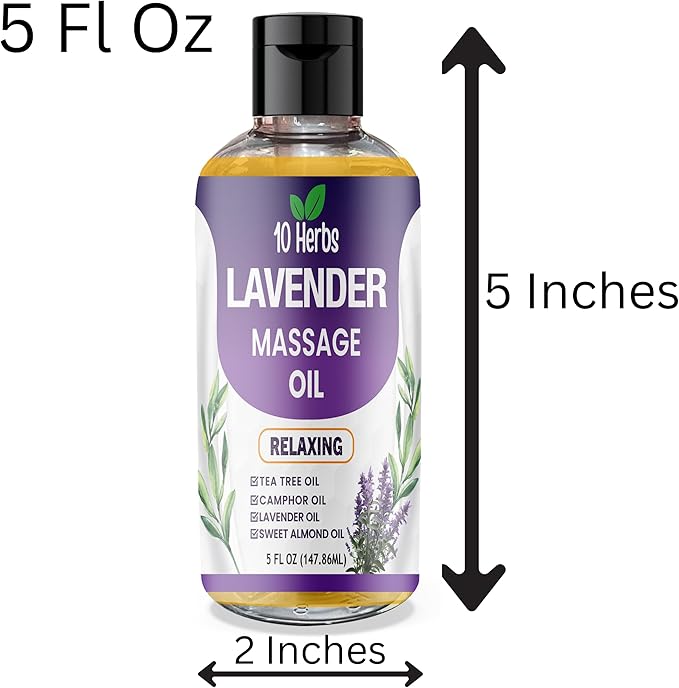 10 Herbs Lavender Sensual Massage Oil for Couples, Date Night, Relaxing.