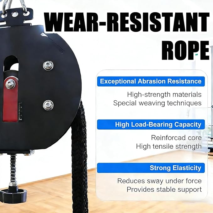 Endless Rope Trainer | Suspension Endless Rope Pulley System | Adjustable Resistance Trainer Machine | Closed-Loop Nylon Rope | Home Gym Infinity Rope for Interval Resistance Training