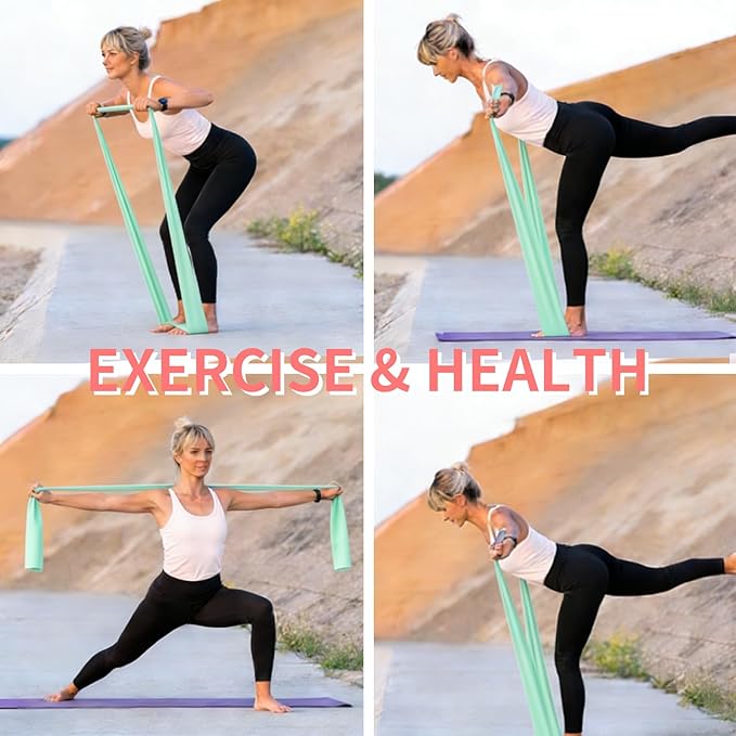 Resistance Bands Long Non-Latex Elastic Stretch Bands Work Out Band for Working Out Women or Men, Exercise Bands Set Yoga, Pilates, Gym,