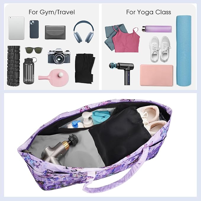 Yoga Mat Bag Yoga Mat Carrier with Shoes Compartment & Wet Pocket Pilates Bag with Zipper Pockets & Yoga Mat Holder Strap Yoga Bags and Carriers Fits All Your Stuff