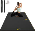CAMBIVO Large Yoga Mat (6'x 4'), Extra Wide Workout Mat for Men and Women, 0.24''/0.32''/0.4''/0.48'' Thick Exercise Fitness TPE Mat for Home Gym, Yoga, Pilates, Workout (Barefoot Exercise)