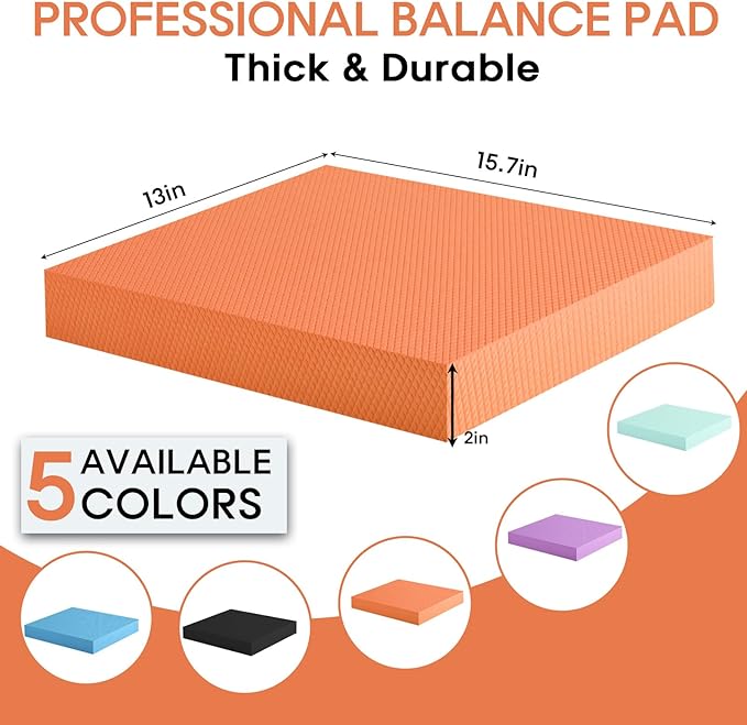 Balance Pad – Stability Trainer for Balance, Stretching, Physical Therapy, Exercise, Mobility, Rehabilitation and Core Training Non-Slip Closed Cell Foam Premium Balance Pad Knee Pad