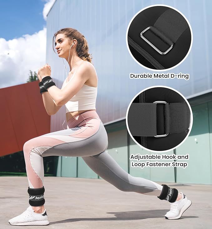 Ankle Weights A Pair of 1/2/3/4/6/8/10/12/20 LBS Wrist Leg Arm Weights for Women Men with Adjustable Straps, Strength weighted for Physical Therapy Running Walking Fitness Gym Workout
